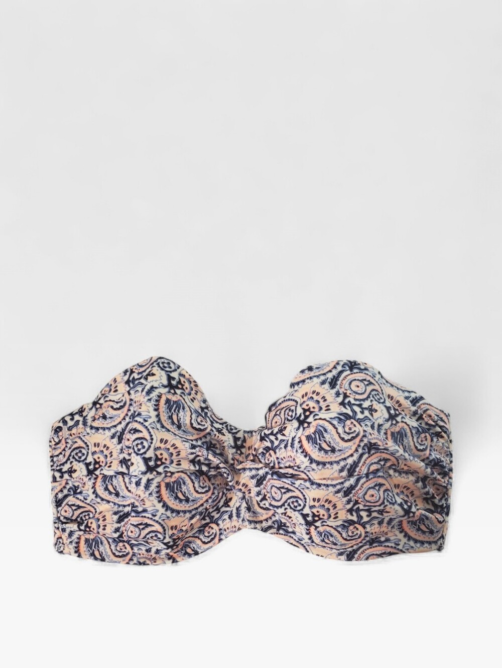 💫 Victoria's Secret Pink & Navy Paisley EUC Bandeau Bikini Top Size 36DD